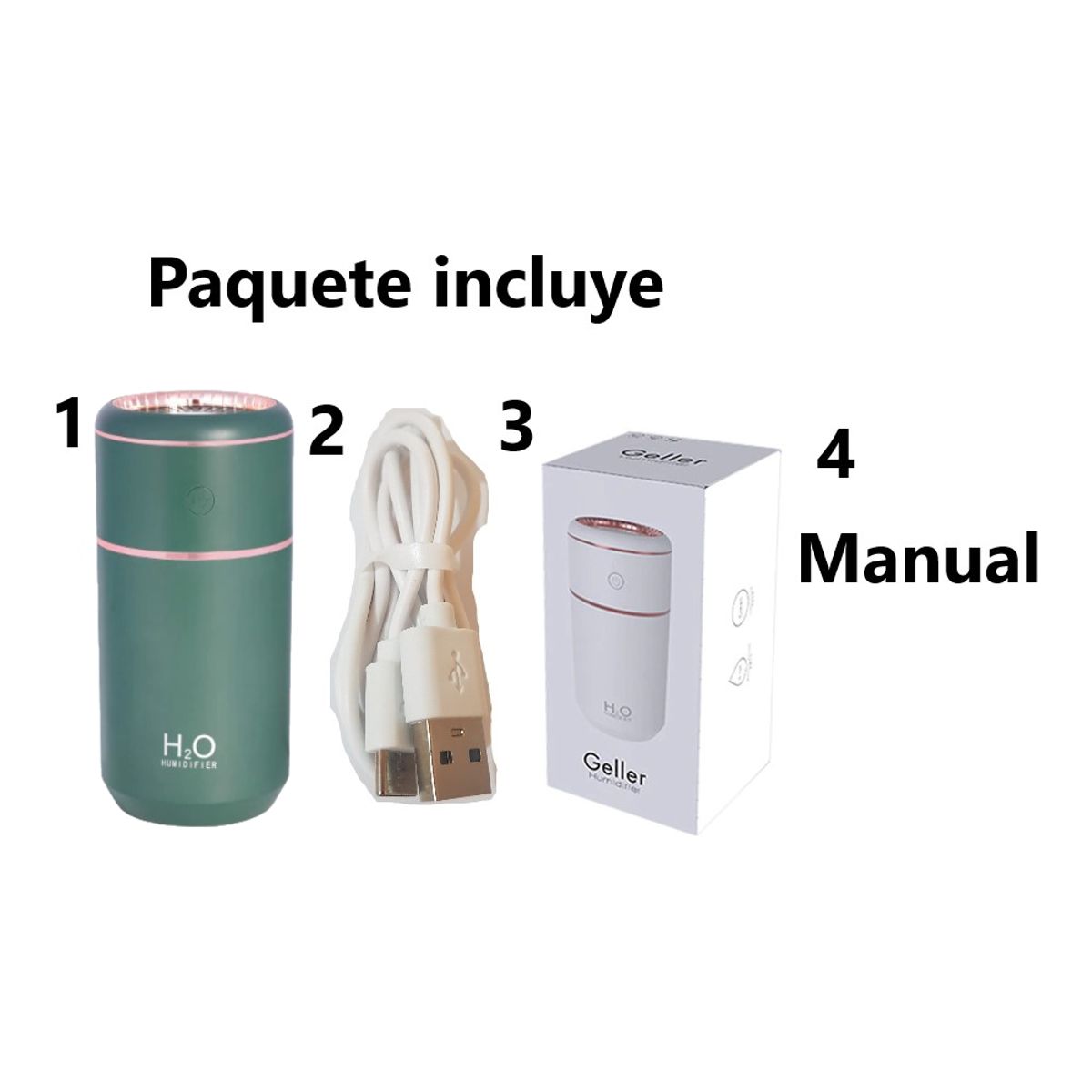 GENERICO - Humidificador Difusor Geller con luces Led - 350ml