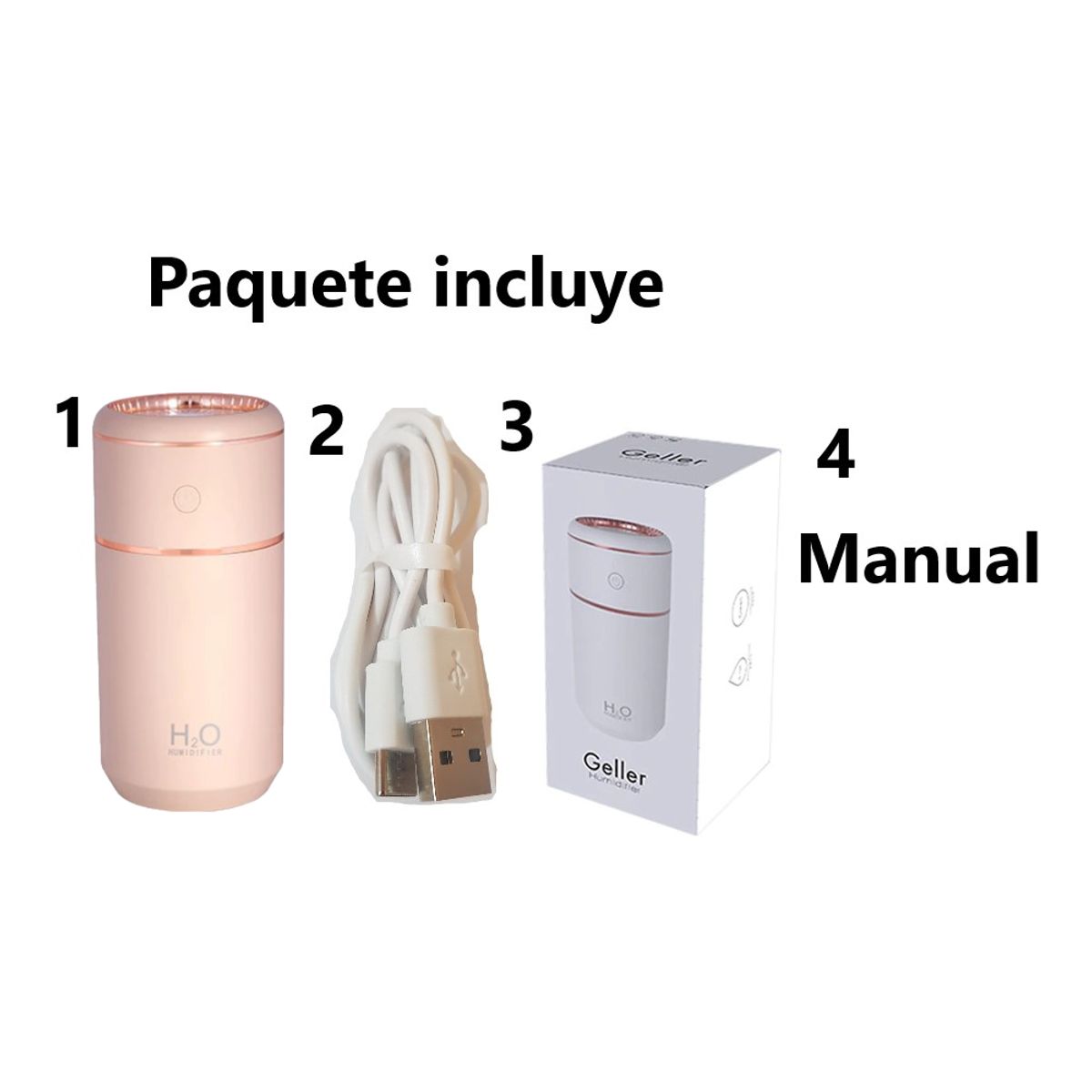 GENERICO - Humidificador Difusor Geller con luces Led - 350ml