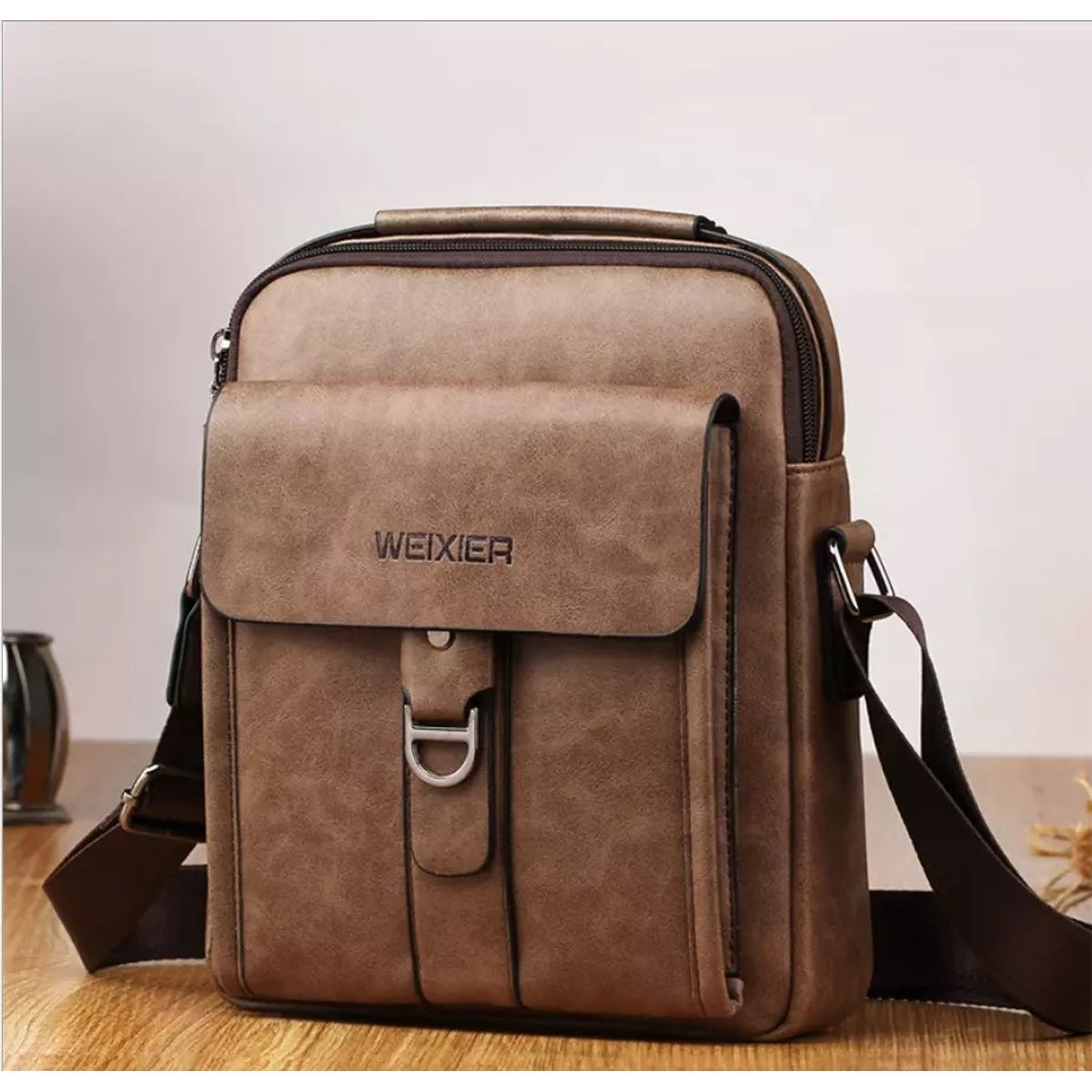 GENERICO - Makeway - Morral Bolso Hombre cuero PU