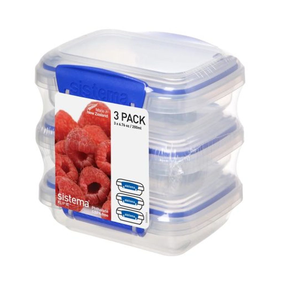 GENERICO - Kit de 3 Recipientes para Alimentos 200ml Sistema 2159681