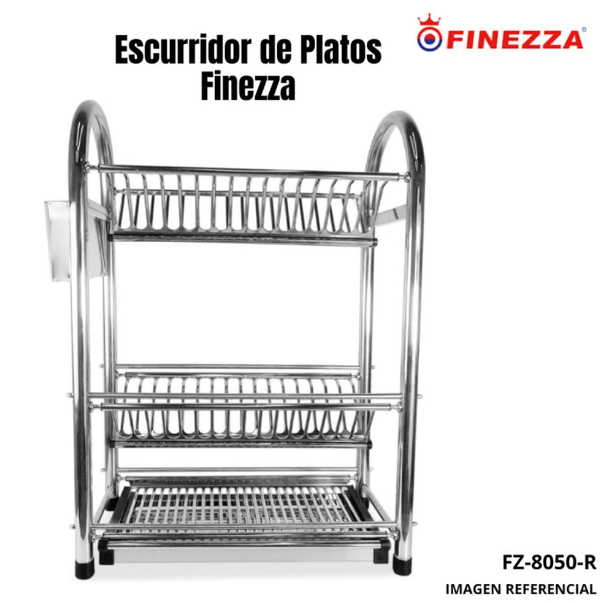 FINEZZA - Escurridor de Platos de Acero Inoxidable FZ-8050-R