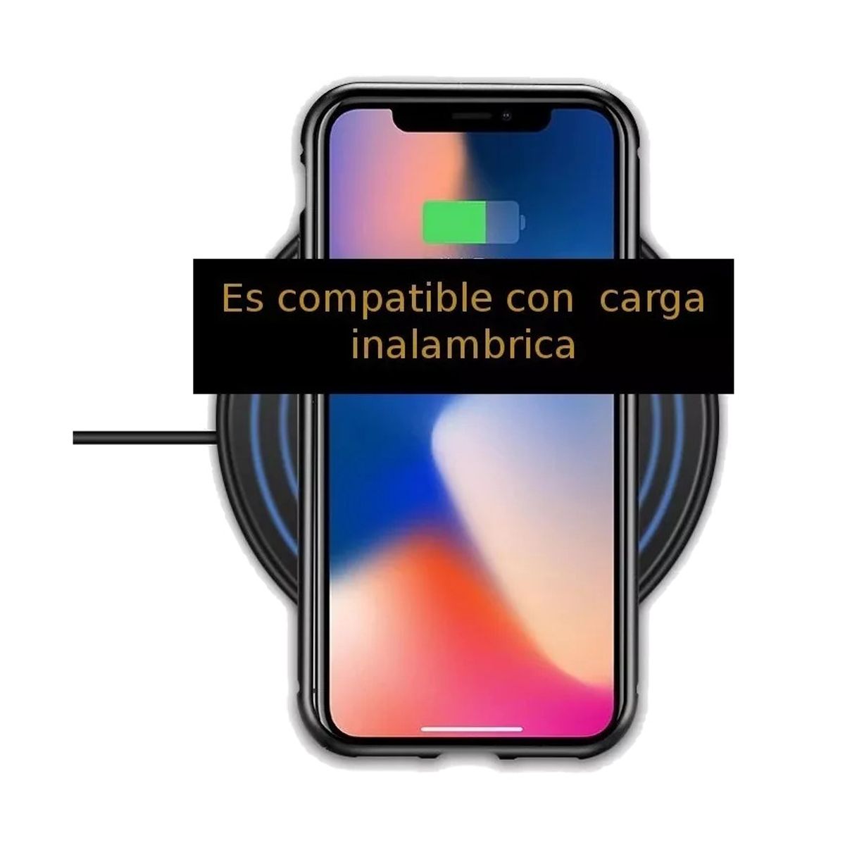 GENERICO - Case protector bumper metal & mica cristal iphone 10 X XS rojo