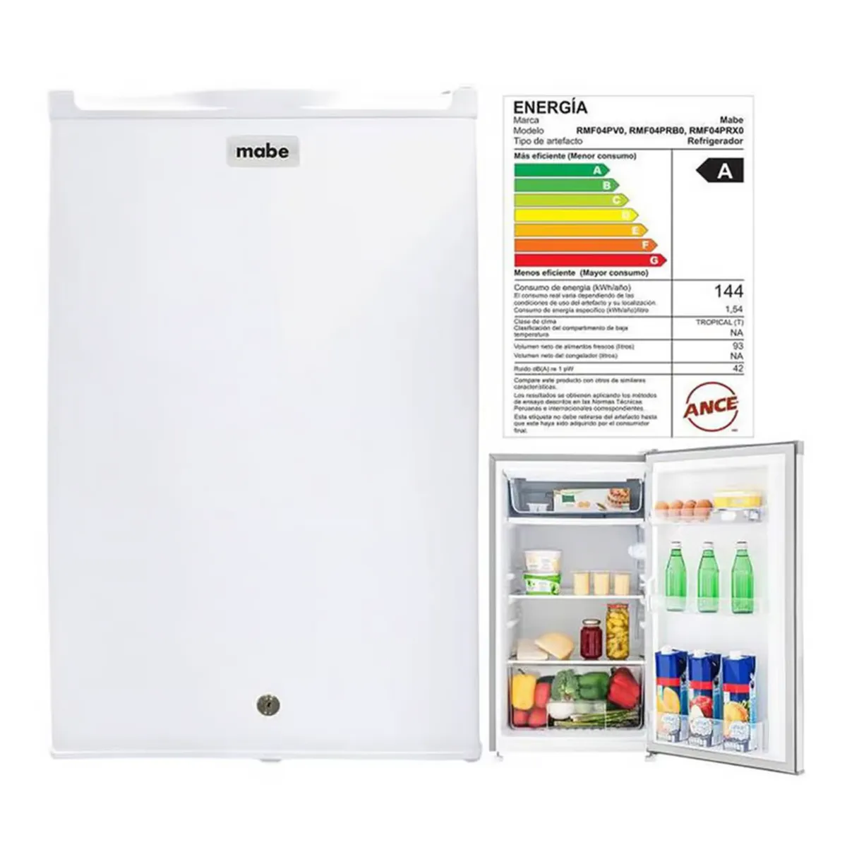 MABE - Frigobar MABE RMF04PRB0 93 Litros Blanco