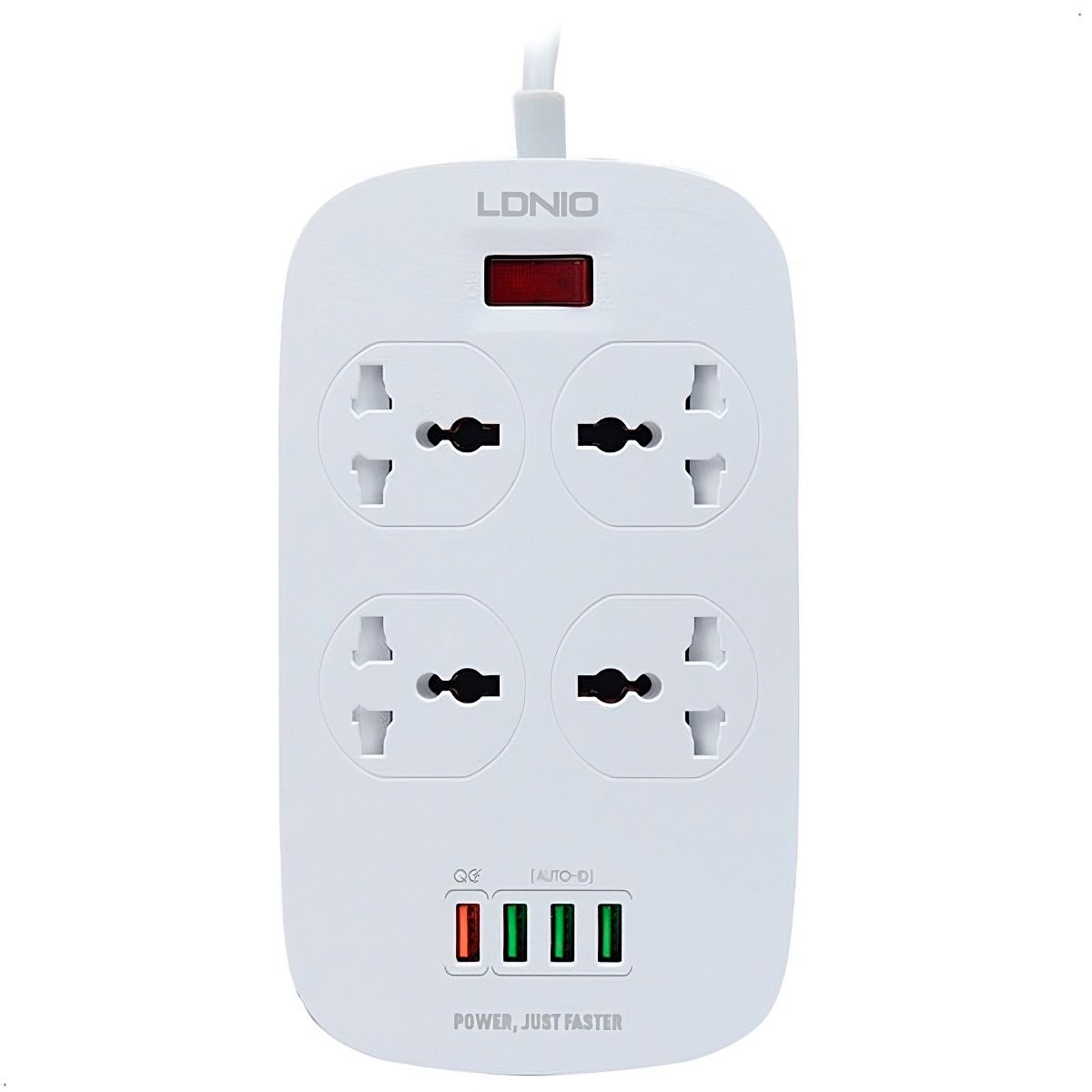 LDNIO - Extensión Toma Corriente Ldnio Sc4407 4 Power Socket + 4 Usb
