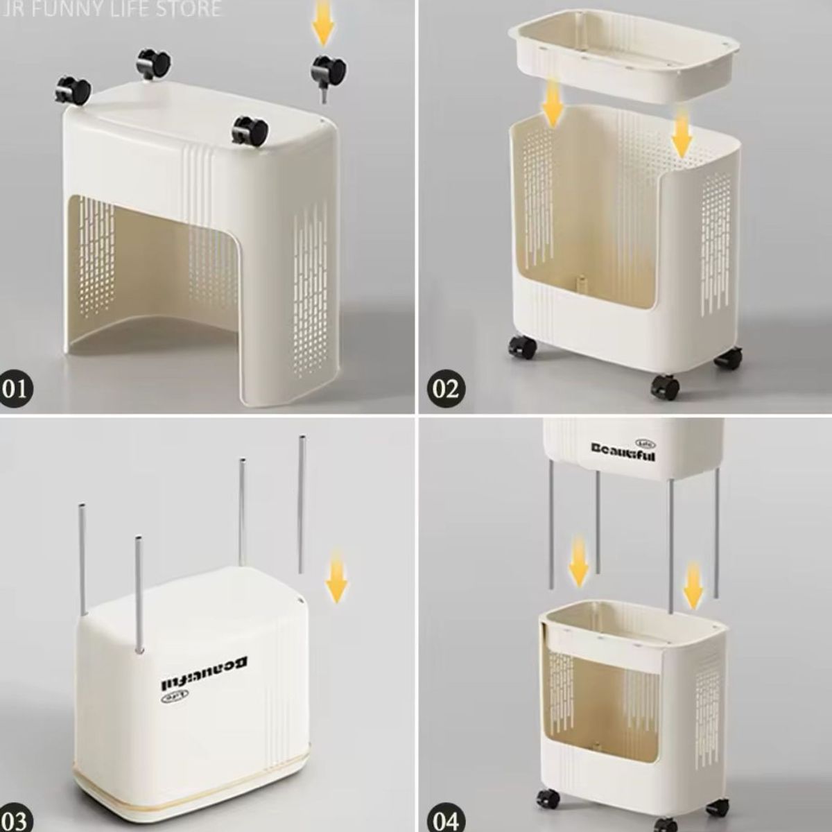 GENERICO - ORGANIZADOR DE ALMACENAMIENTO MULTIFUNCIONAL CON TAPA Y RUEDA