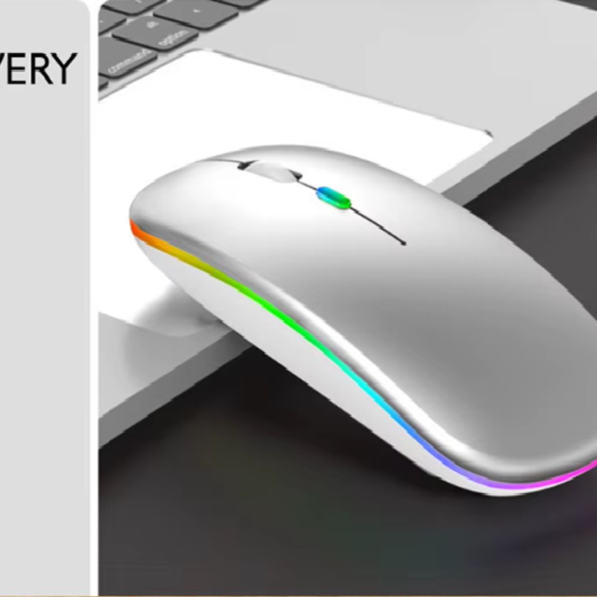 GENERICO - MOUSE RECARGABLE BLUETOOTH INALAMBRICO SILVER