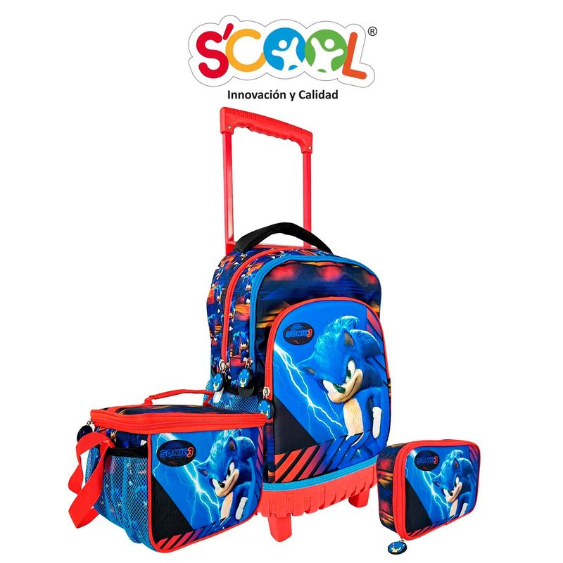 SCOOL - SET MOCHIRUEDAS PLUS EVA 3D SONIC MOV 804551