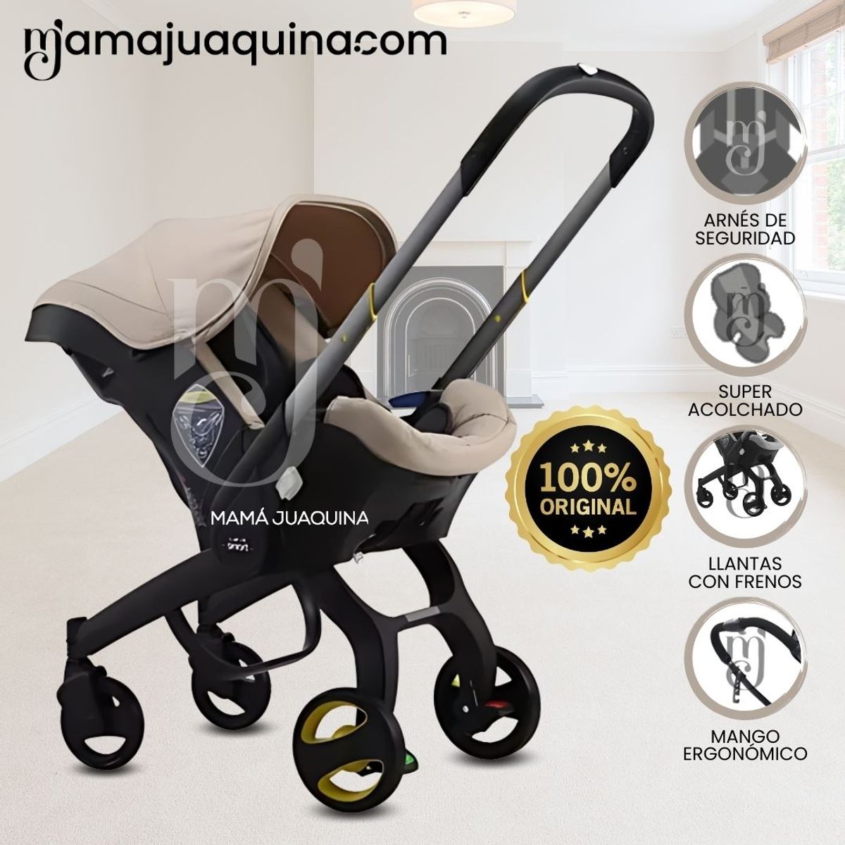 BABY - Coche Paseo «DUNKIN» de Lujo Black
