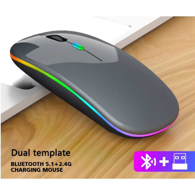 GENERICO - MOUSE RECARGABLE BLUETOOTH INALAMBRICO GRIS