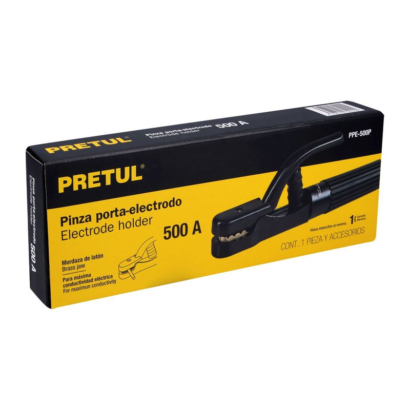 PRETUL - Pinza porta electrodo de 500 A, Pretul