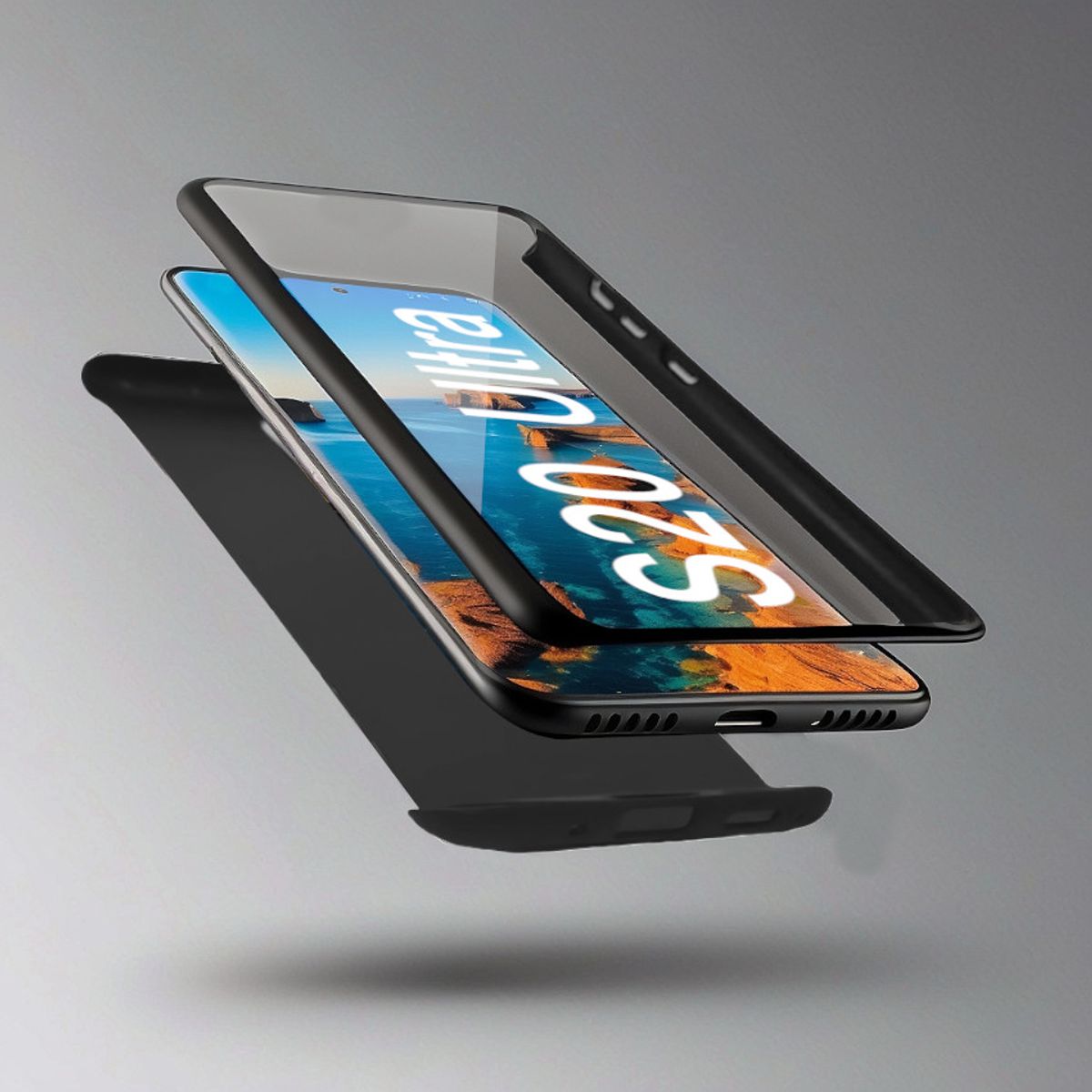 GENERICO - Protector 360 Case + Mica Funda Samsung S20 Ultra negro