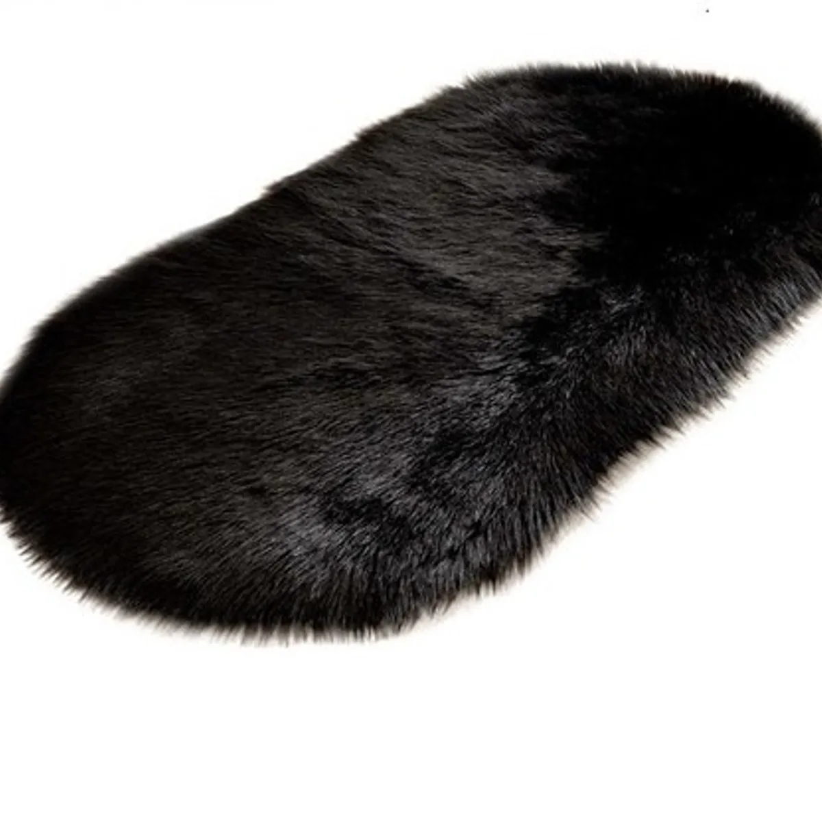 GENERICO - Alfombra ovalada felpa1,50 x 50 cm color negro