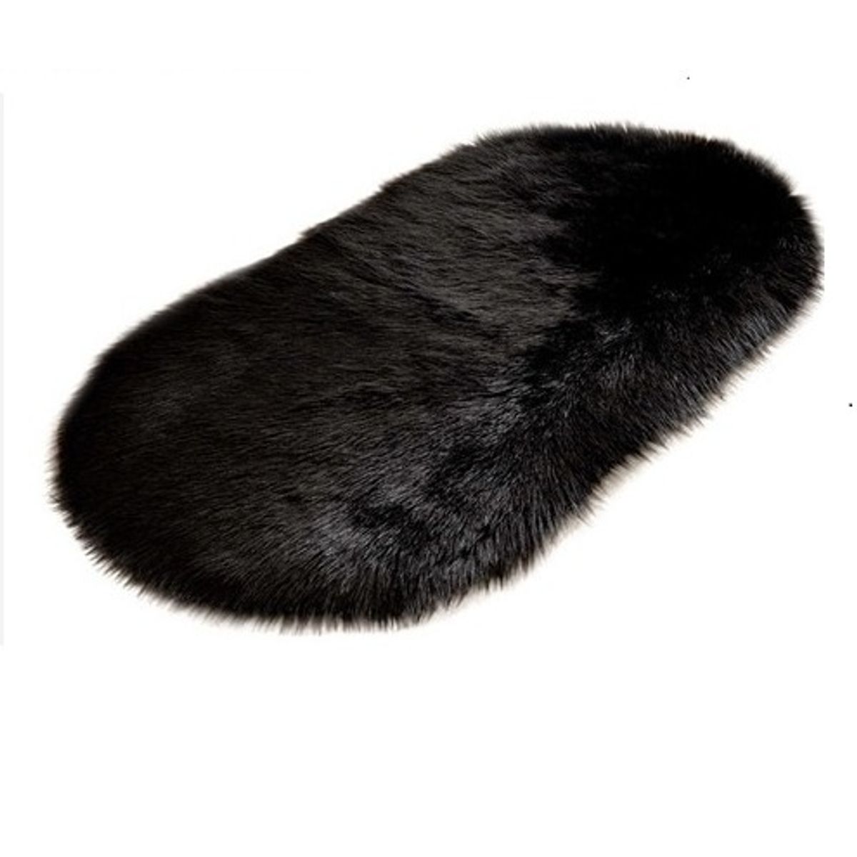 GENERICO - Alfombra ovalada felpa1,50 x 50 cm color negro