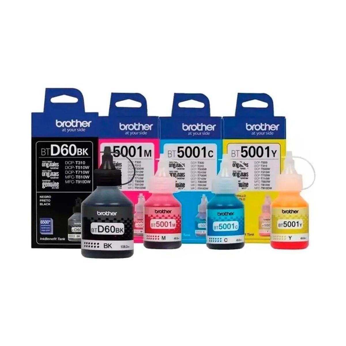 BROTHER - Pack de Tinta Brother BTD-60BK Negro y BT-5001 Cyan Magenta Yellow Original