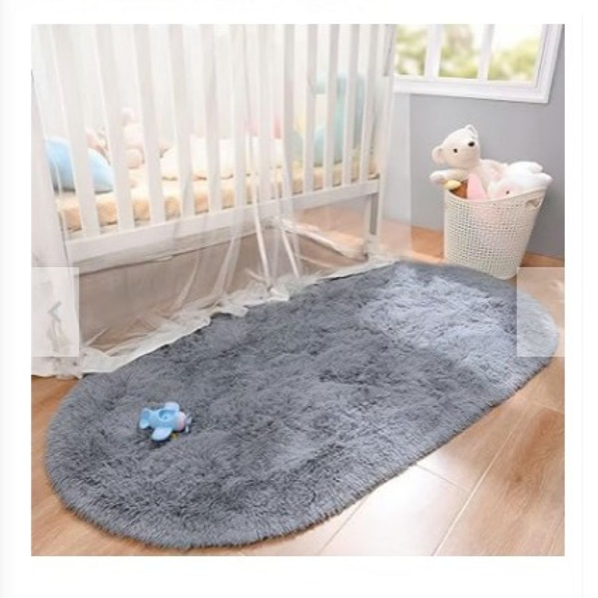 GENERICO - Alfombra ovalada felpa1,50 x 50 cm color plomo