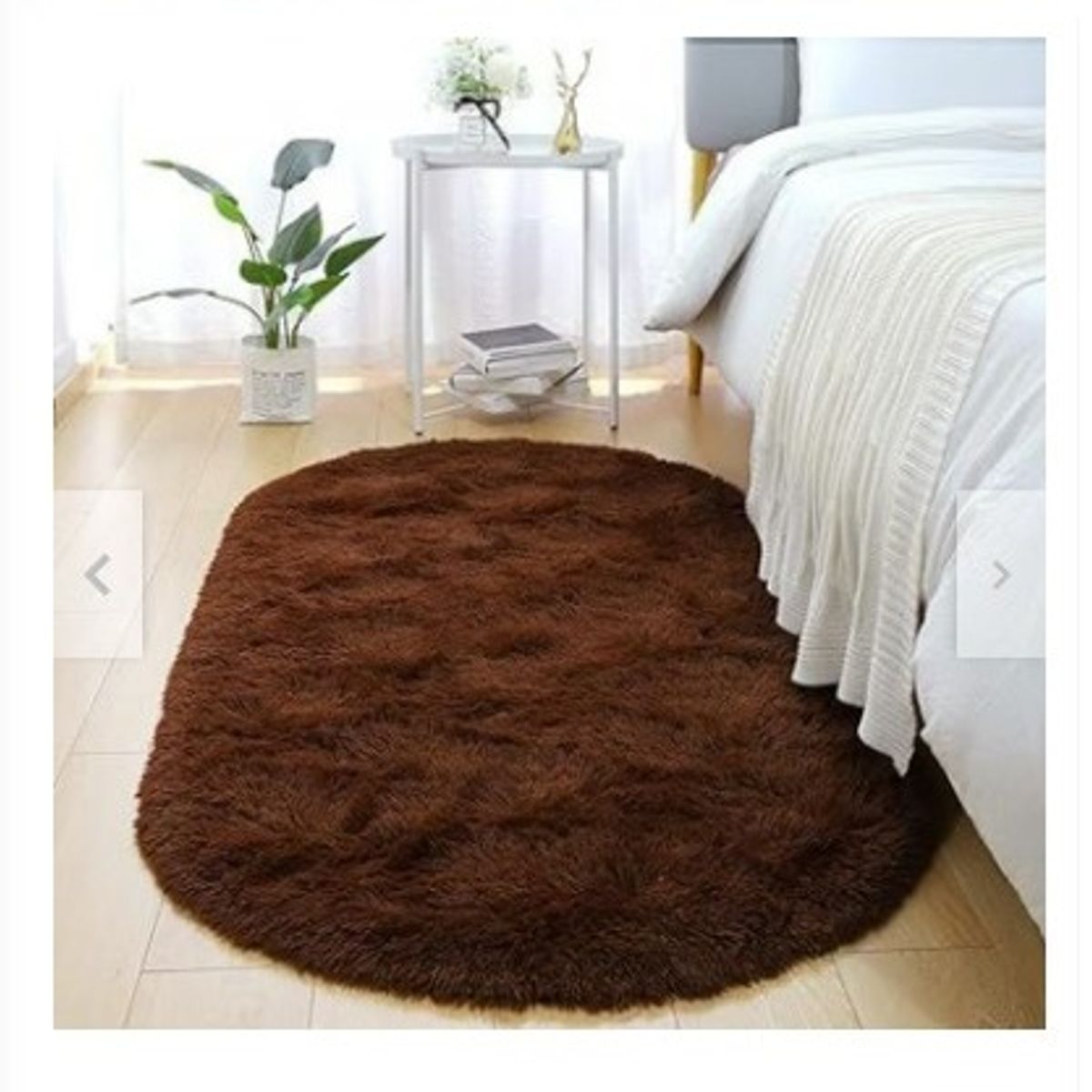 GENERICO - Alfombra ovalada felpa1,50 x 50 cm color marrón