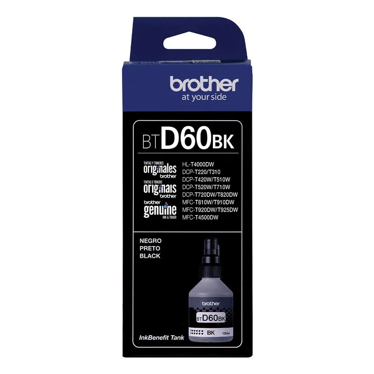 BROTHER - Botella de Tinta Brother BTD60BK Negro rinde 6500 páginas