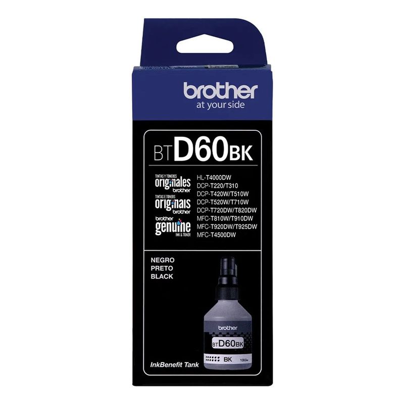 BROTHER - Botella de Tinta Brother BTD60BK Negro rinde 6500 páginas