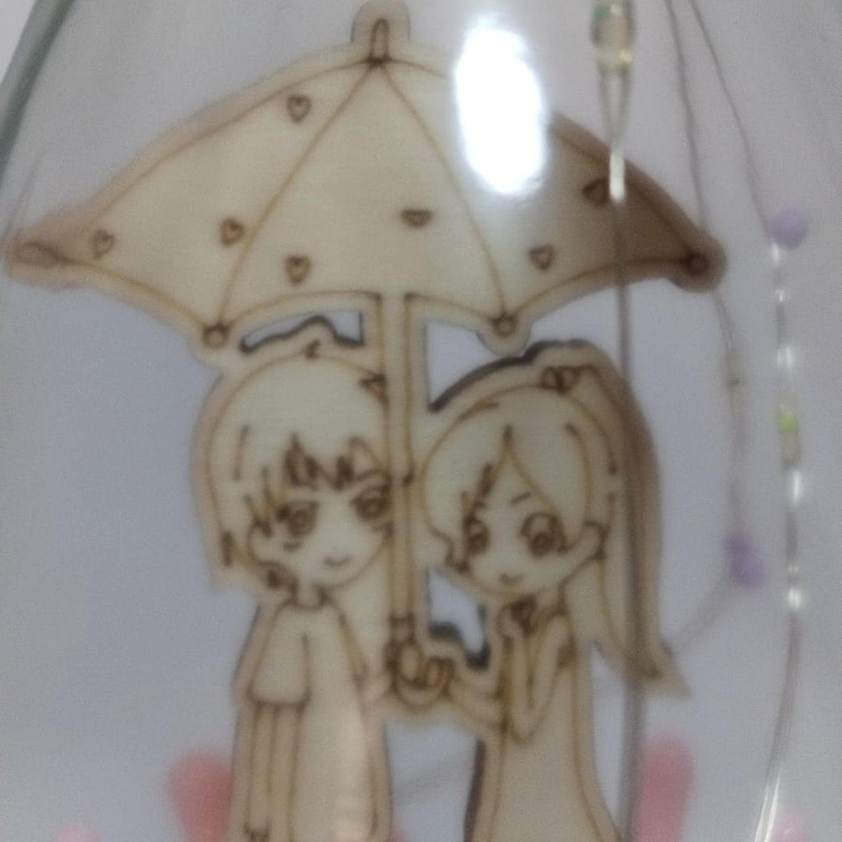 GENERICO - BOTELLA DE SAN VALENTIN  PAREJAS CON LUZ LED INTERNAS