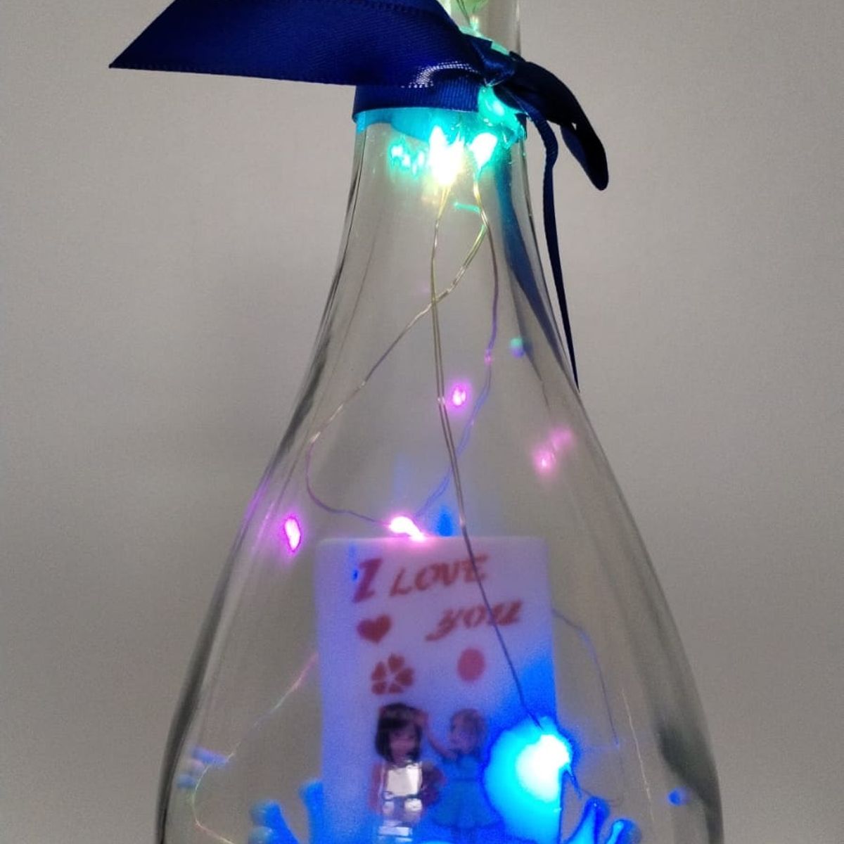 GENERICO - BOTELLA DE SAN VALENTIN  AMISTAD CON LUZ LED INTERNAS