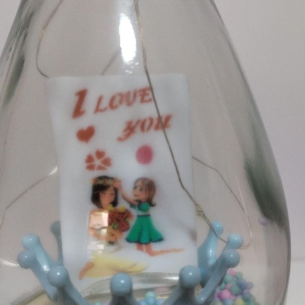 GENERICO - BOTELLA DE SAN VALENTIN  AMISTAD CON LUZ LED INTERNAS