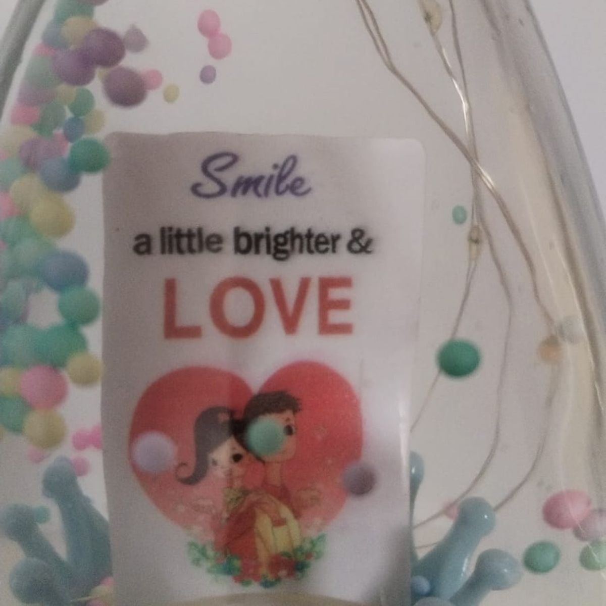 GENERICO - BOTELLA DE SAN VALENTIN  AMISTAD CON LUZ LED INTERNAS