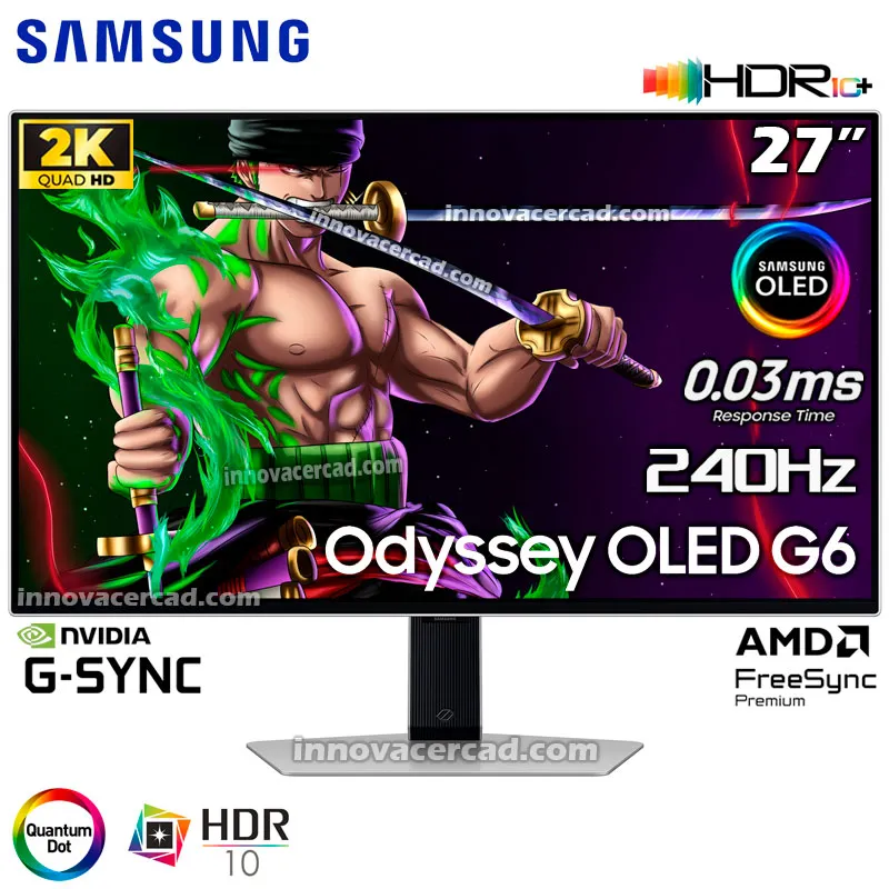 SAMSUNG - Monitor Gaming Samsung 27 Odyssey OLED G6 QHD (2560x1440) 240HZ, 0.3MS