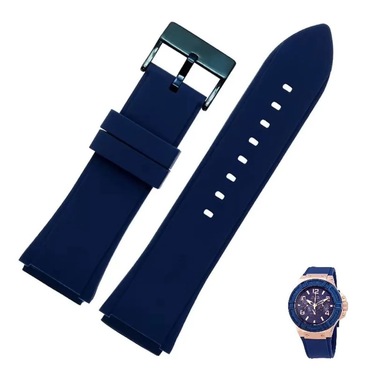 GENERICO - Correa Silicona para Reloj GUESS W0247G3 - W0040G3 - W0040G7 - Azul