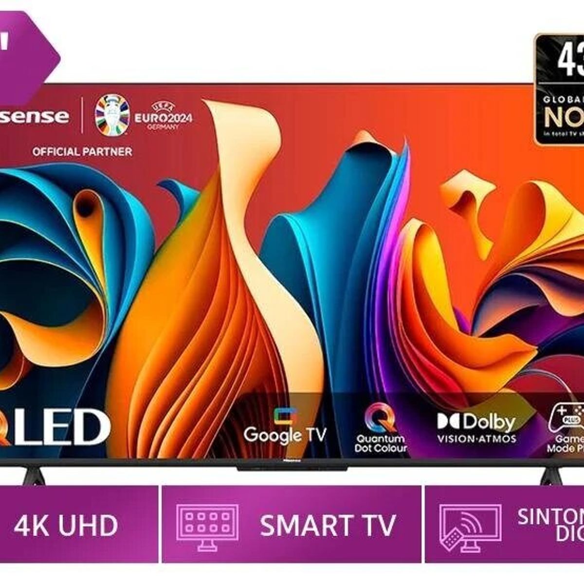 HISENSE - Televisor Hisense Qled 43 43q6n 4k Google Tv