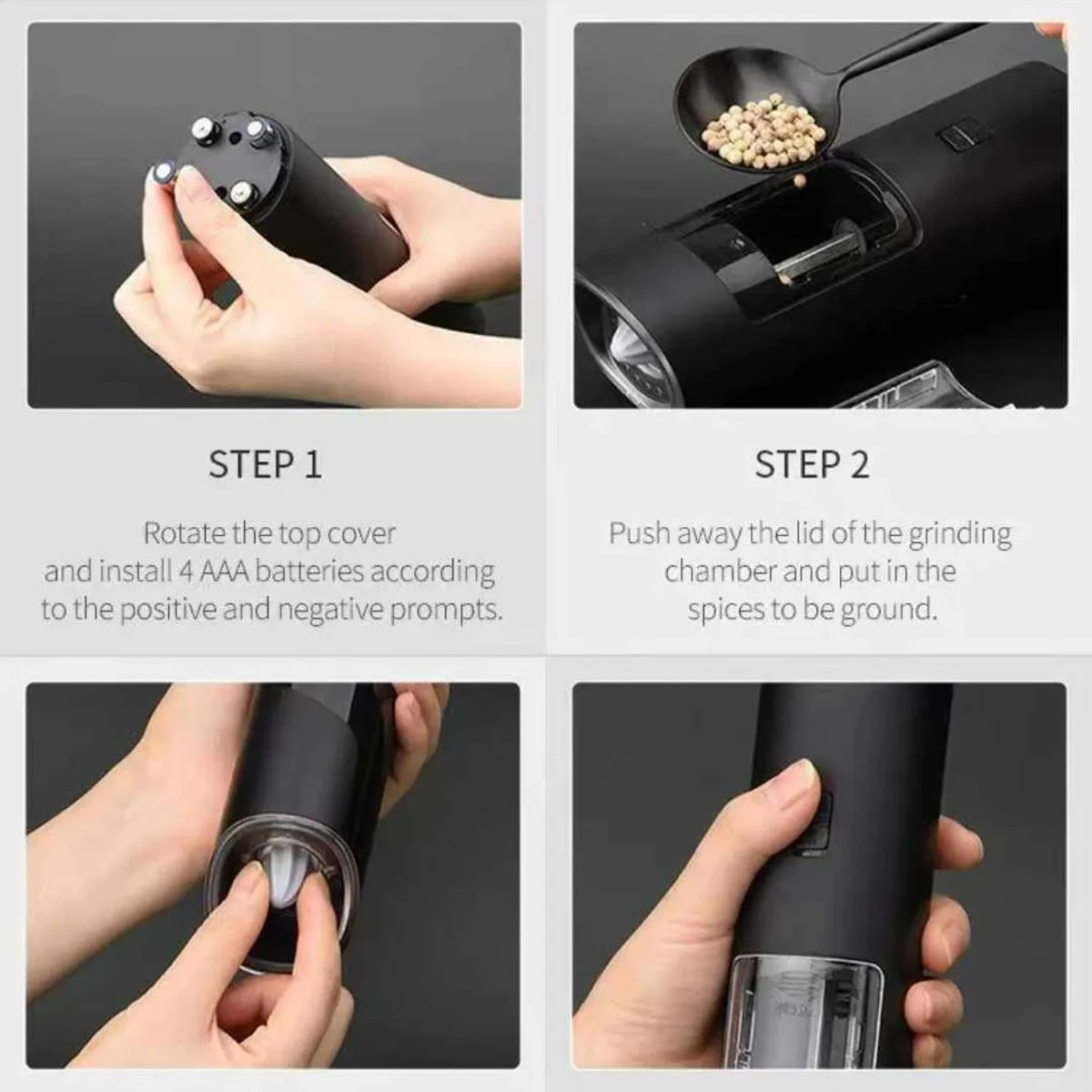 GENERICO - Grinder Eléctrico de Cocina para Granos Sal Pimienta Hierbas Frutos