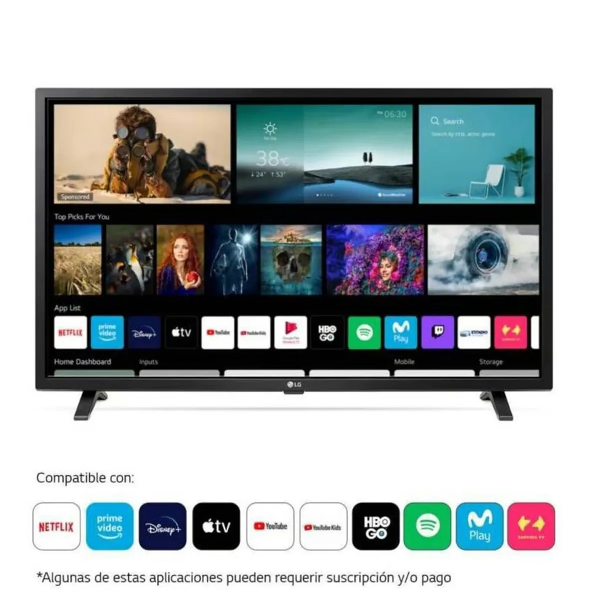 LG - Televisor LG 32 LED Smart TV HD con ThinQ AI 32LQ600BPSA