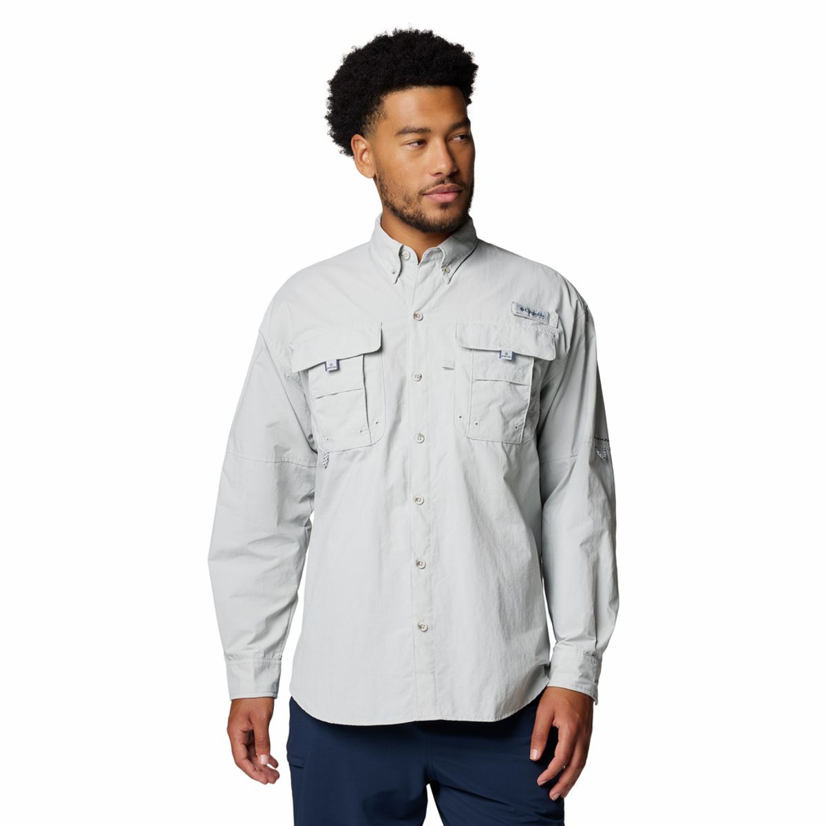 COLUMBIA - Camisa Columbia Hombre PFG Bahama  II Manga Larga Gris