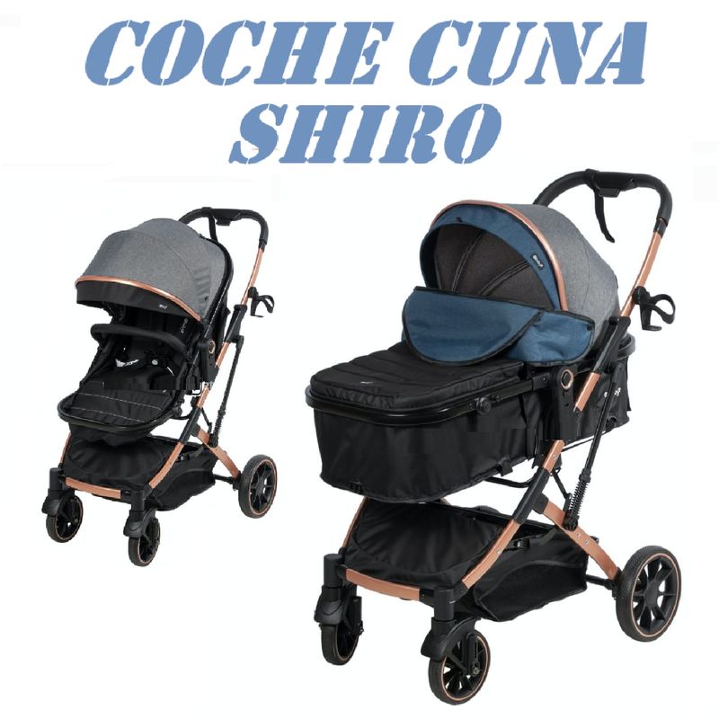 EBABY - Nuevo Coche Cuna Ebaby Mango Reversible Shiro -Azul