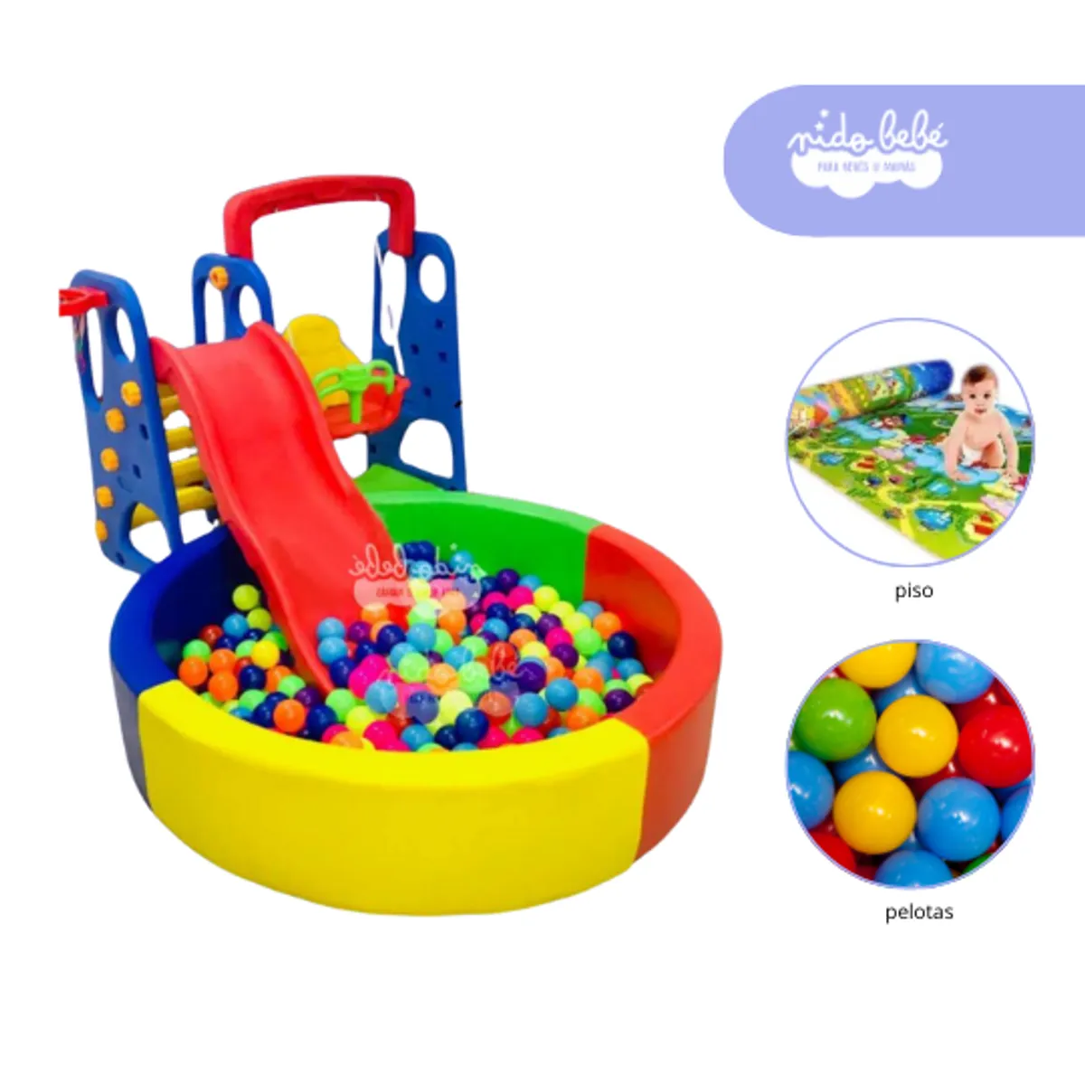 GENERICO - Centro de juegos Tobogan y Piscina de pelotas Happiness