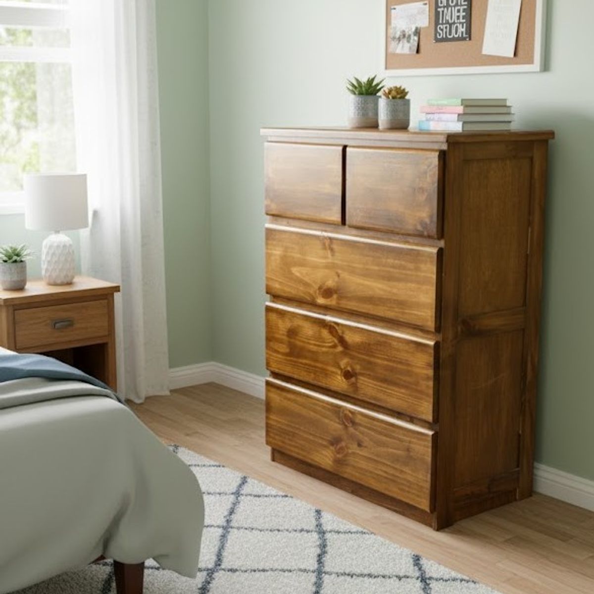 GENERICO - COMODA PINO DE 80 CM COLOR CARAMELO