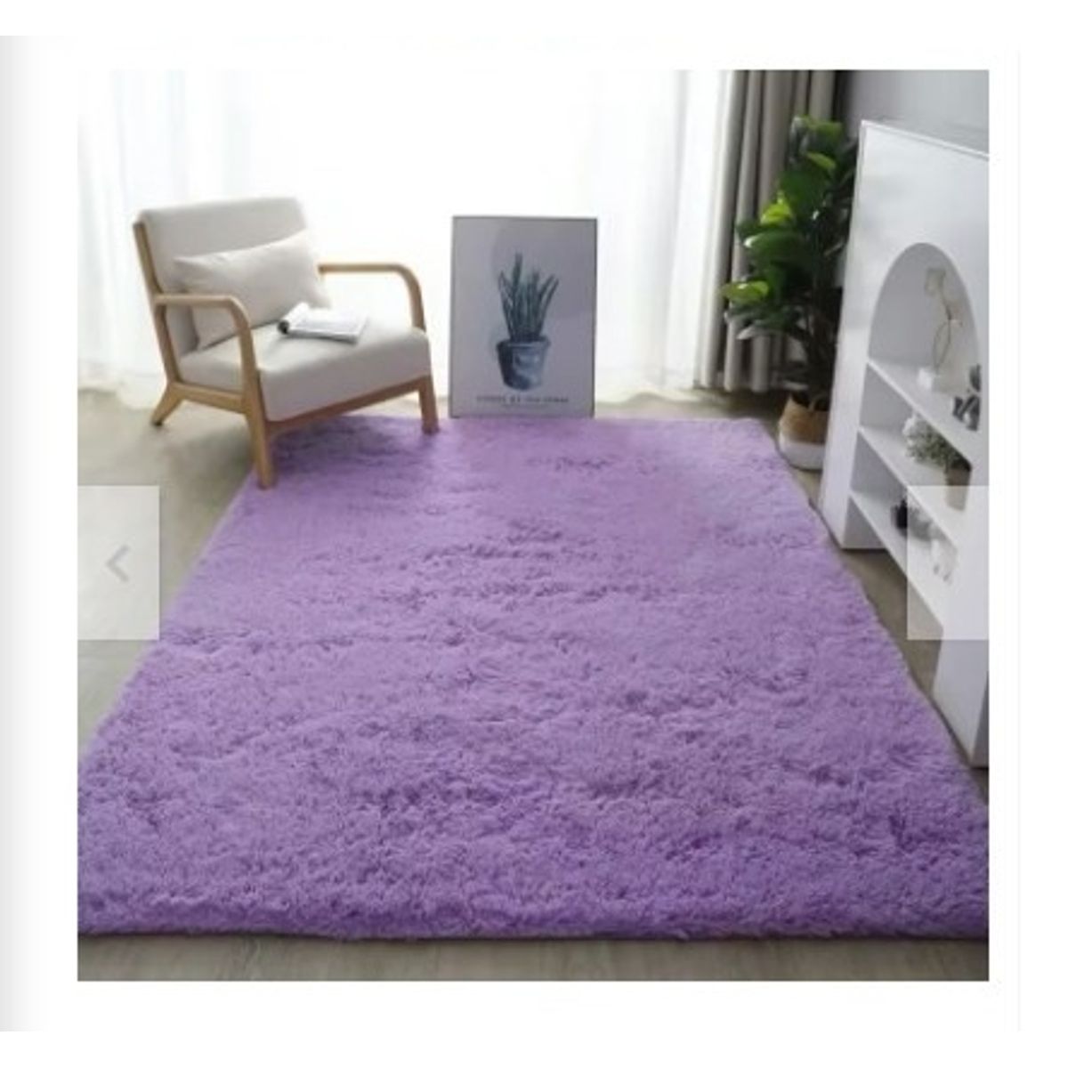 GENERICO - Alfombra Rectangular peluche pelo largo 1.60 x 2.00m lila