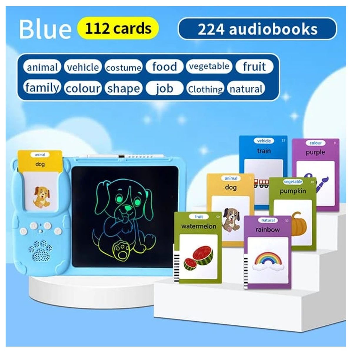 GENERICO - Lector de tarjetas con Pizarra Celeste