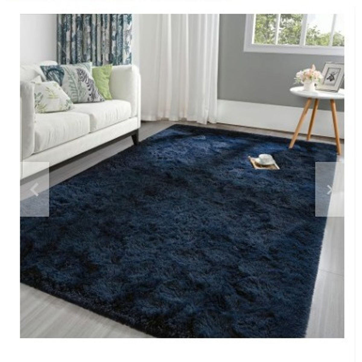 GENERICO - Alfombra Rectangular peluche pelo largo 1.60 x 2.00m azul marino