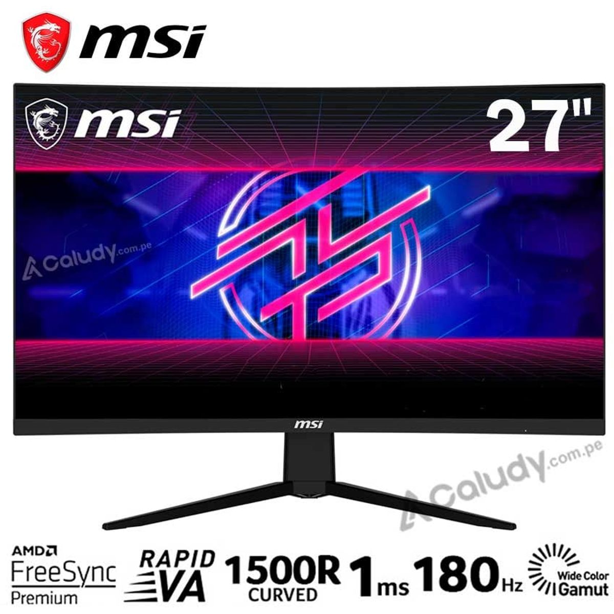 MSI - Monitor Curvo MSI Gaming G27C3F  FHD 180Hz 1ms FreeSync Premium