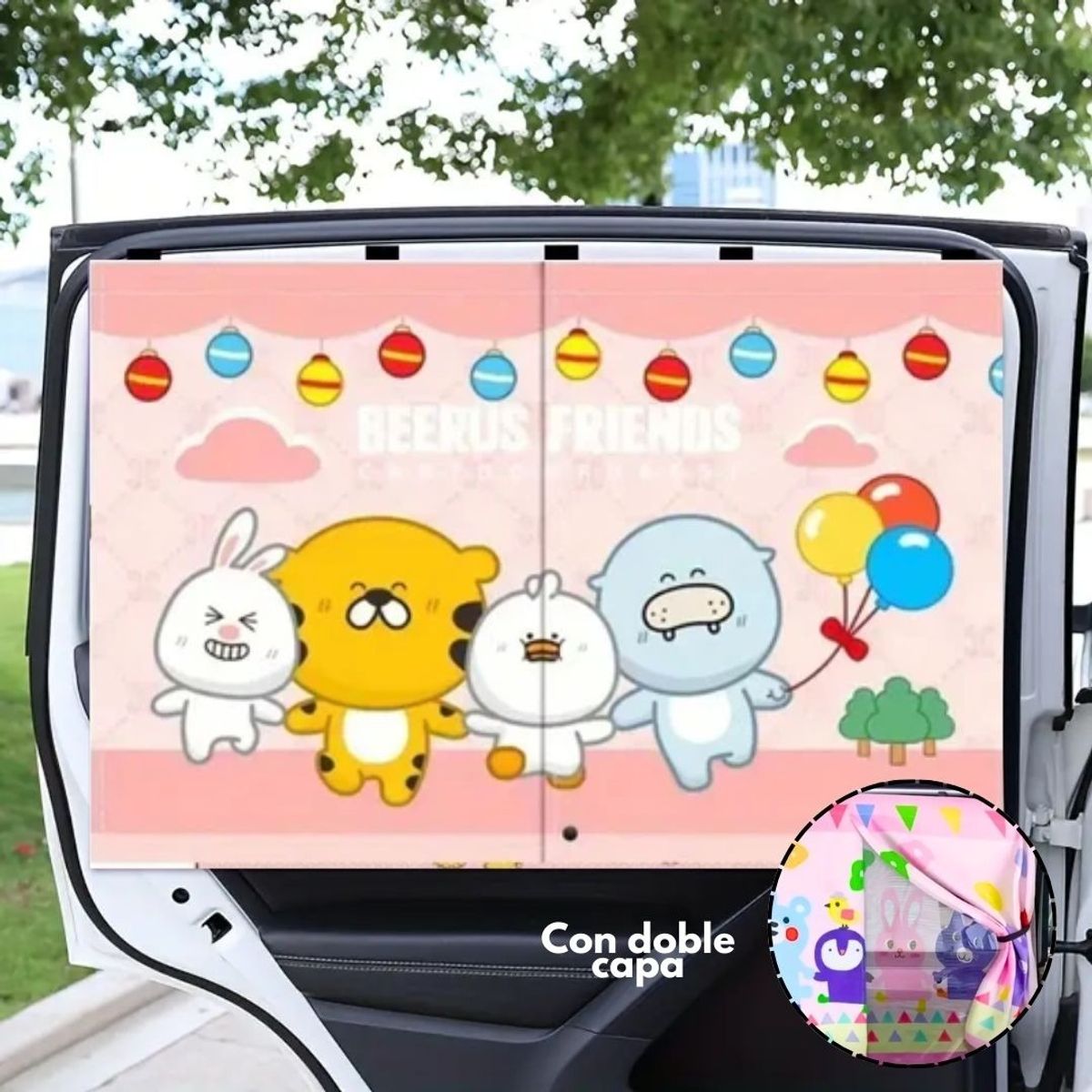 GENERICO - CORTINA MAGNETICA CON PROTECTOR UV PARA AUTO