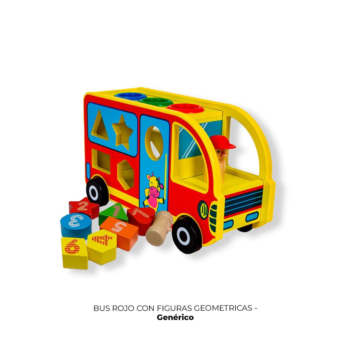 GENERICO - BUS ROJO CON FIGURAS GEOMETRICAS