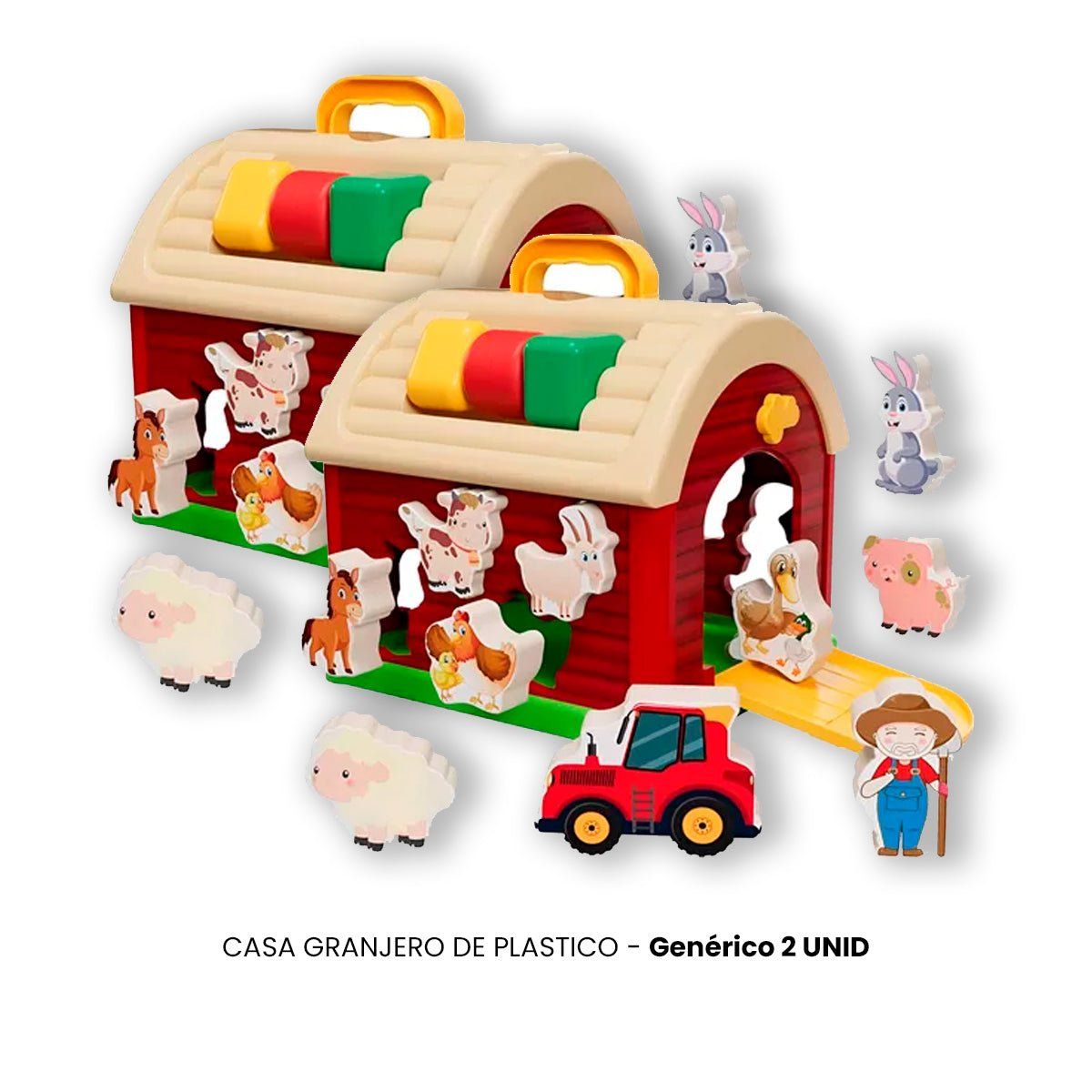 GENERICO - 2 UNID CASA GRANJERO DE PLASTICO