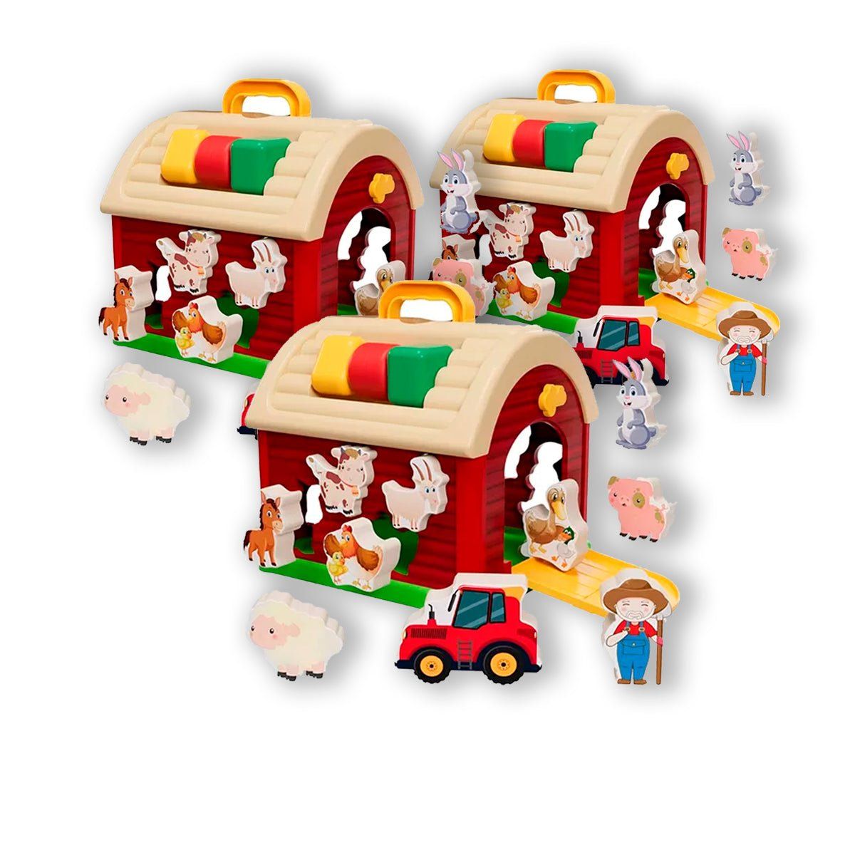 GENERICO - 3 UNID CASA GRANJERO DE PLASTICO