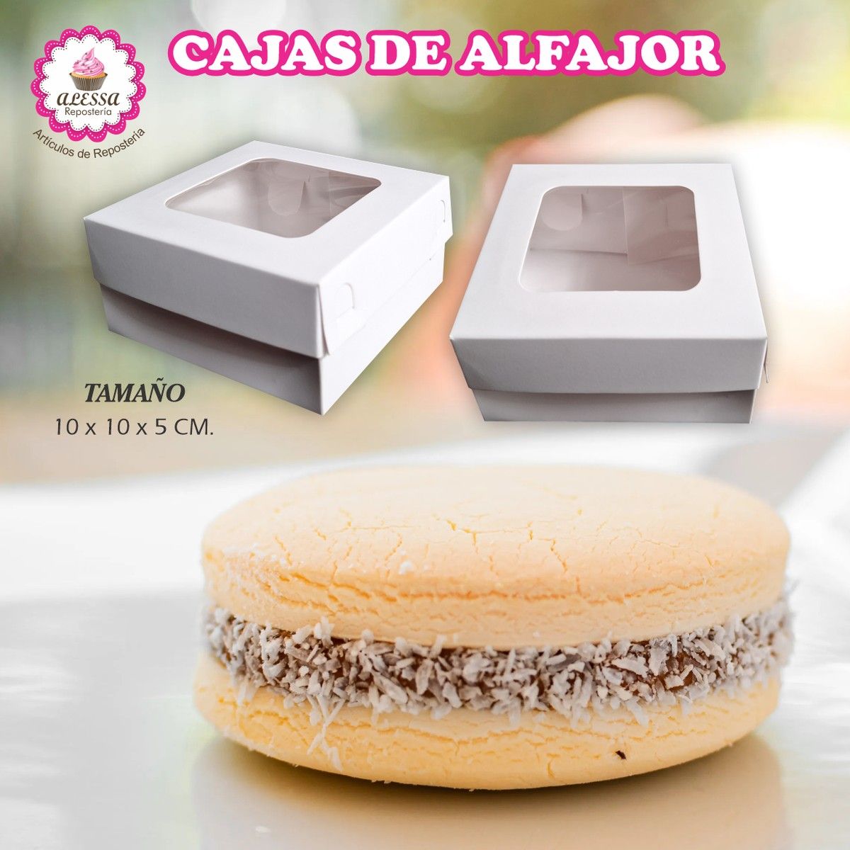 GENERICO - 200 Cajas para Alfajores en Repostería 10 x 10 x 5 cm.