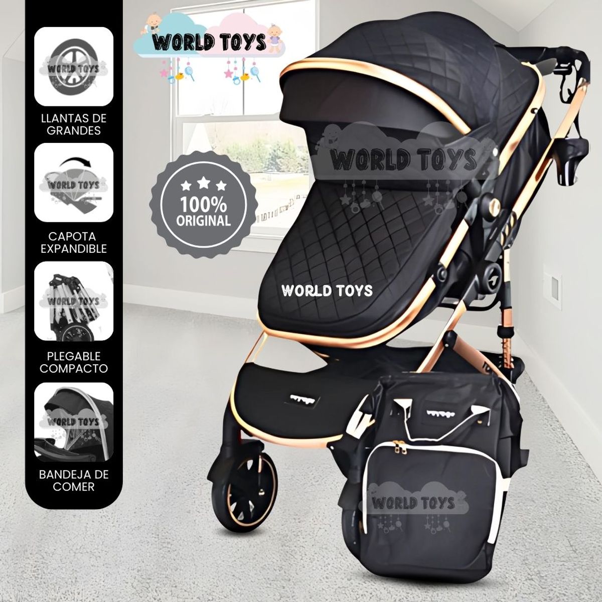 BABY - Coche Paseo Maleta «THORINE» Black
