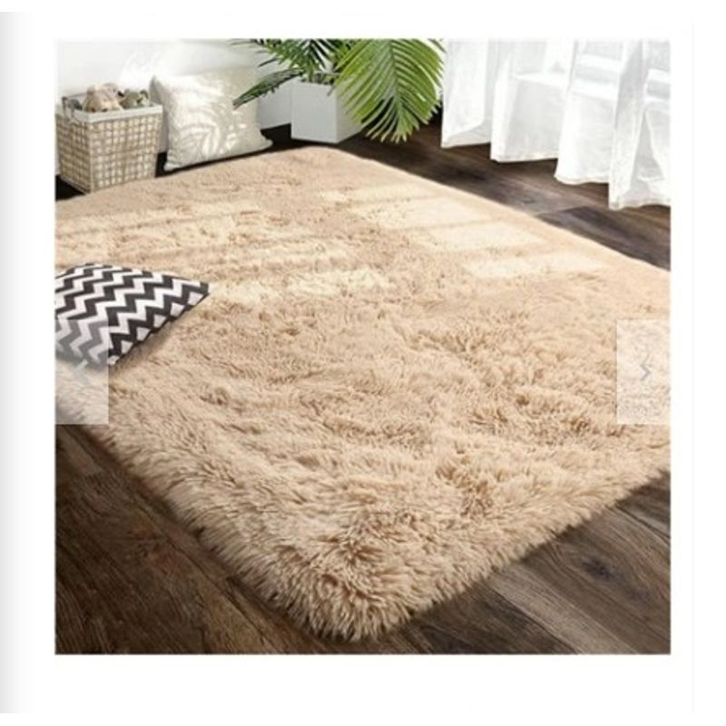 GENERICO - Alfombra Rectangular peluche pelo largo 1.60 x 2.00m beige