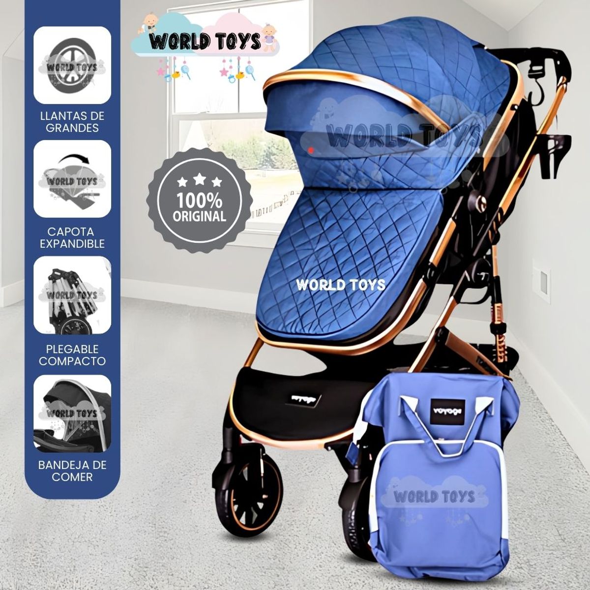 BABY - Coche Paseo Maleta «THORINE» Blue