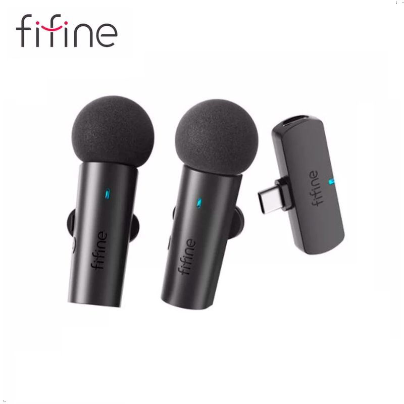 FIFINE - Fifine - Micrófono Lavalier M8 Wireless Type C Omnidireccional