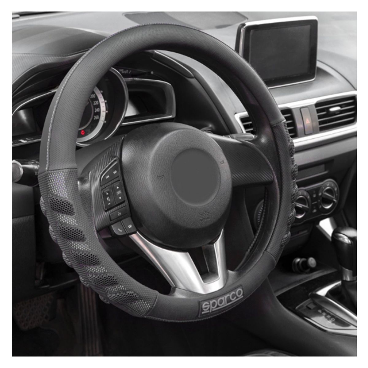 SPARCO - Cubre Volante Negro-Gris para Auto SPS101GR