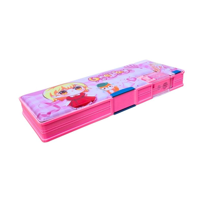 GENERICO - Cartuchera Grande One Day Rosado Imantada con Tajador